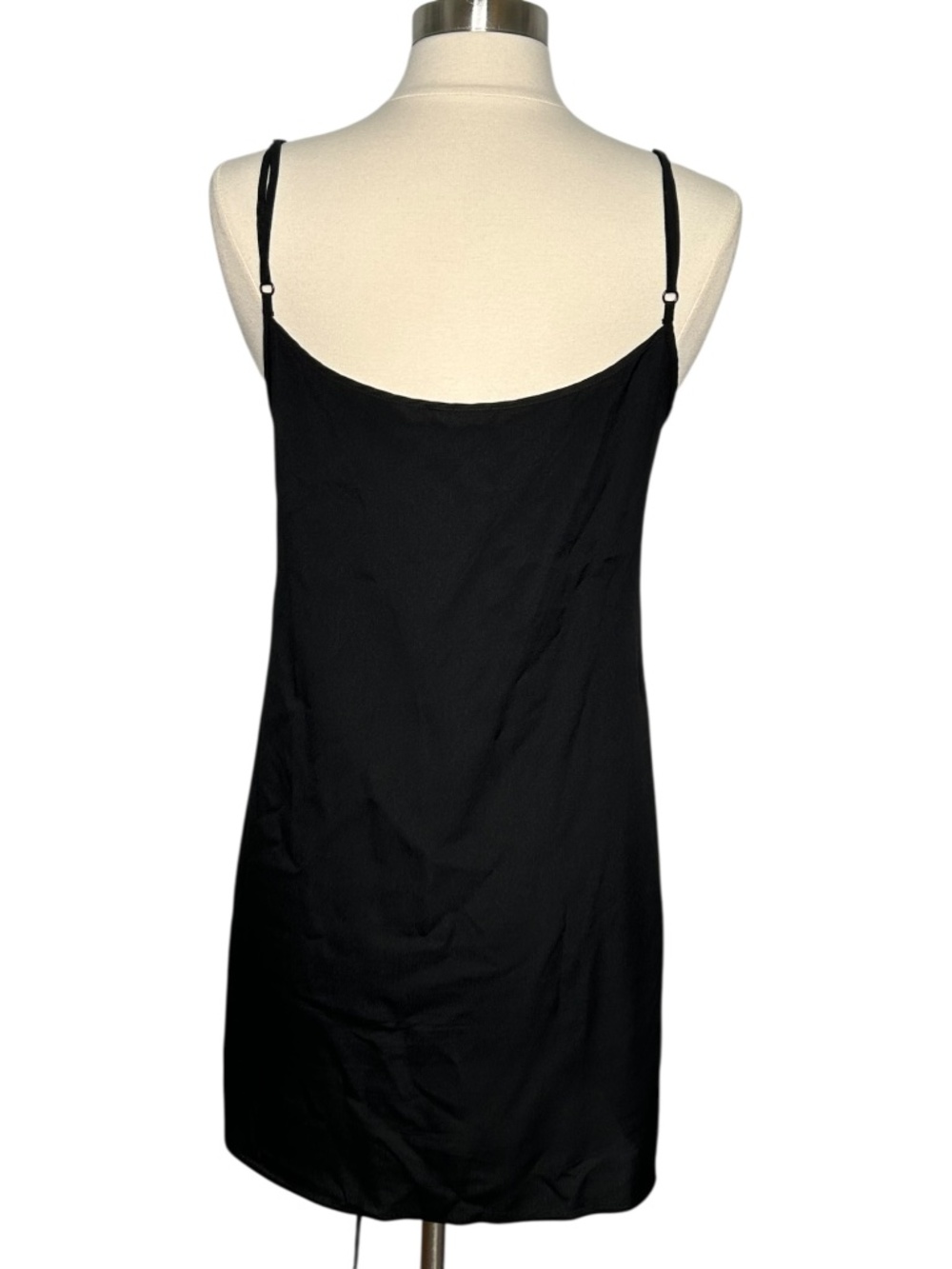 Sandro Black Viscose Slip Dress Minimalist V Neck Mini Size 40/8 - Picture 3 of 12